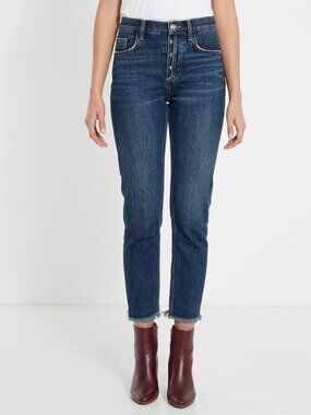 NWT CURRENT/ELLIOTT Bermuda Vintage Cropped Slim Exposed Fly Jeans, Size 27